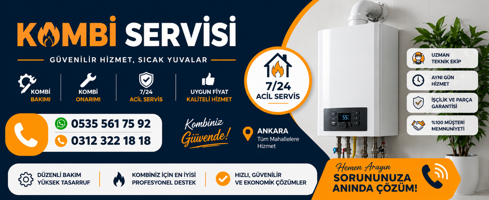 Çubuk Kombi Bakım Servisi